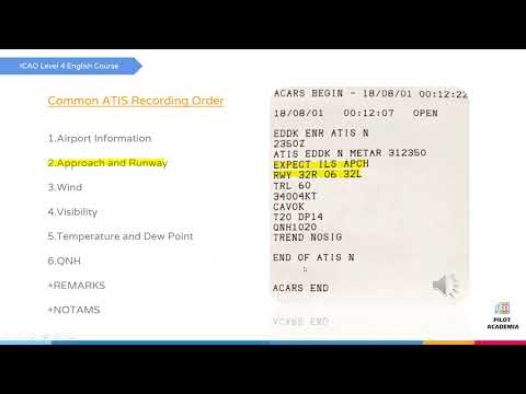 Learn to Decode ATIS - ICAO Level 4 English Course