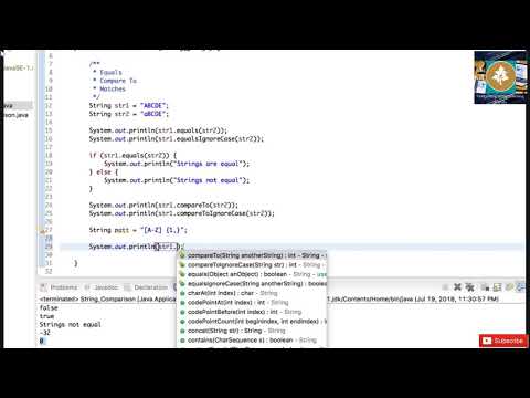 Sting Java Tutorial Part 2 String Equals Sting Compare String Matches
