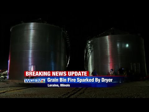 Grain Bin Fire in Loraine