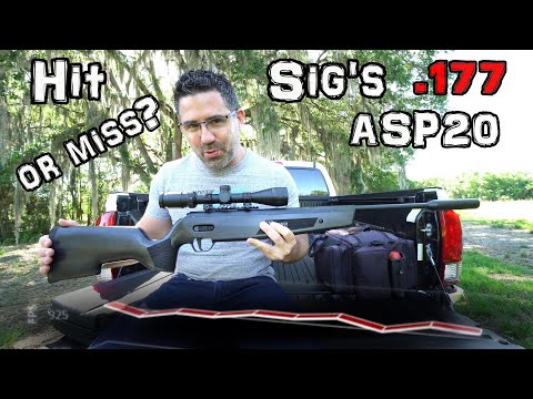 Sig Sauer ASP 20 .177 Air Rifle (Review) + 25 & 50 Yard Accuracy TEST - Break Barrel Pellet Rifle