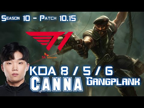 T1 Canna GANGPLANK vs POPPY Top - Patch 10.15 KR Ranked