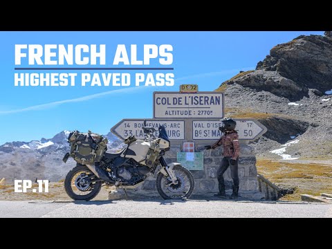 Route des GRANDES ALPES HIGHEST paved pass FRENCH ALPS solo motorcycle trip Col d'Iseran (S3-EP11)