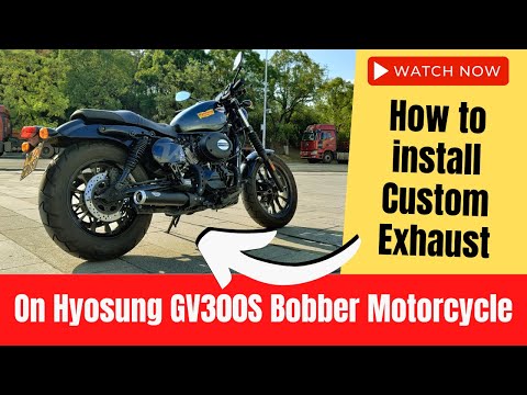 Hyosung GV300S Cafe Racer Motorcycle How to install a custom Exhaust