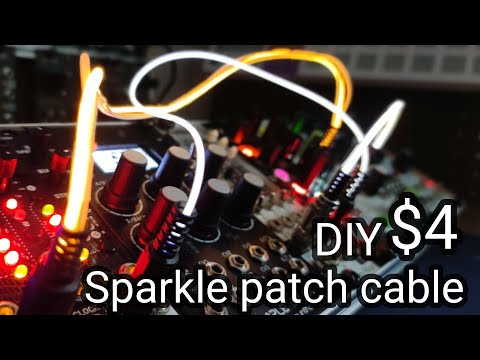 [ $4~ ] DIY eurorack modular synth Sparkle patch cable , lightning patch cable with filament LED