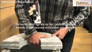 preview picture of video 'Opbouw van de Noorse speksteenkachel Kristin met kroon een houtkachel van speksteen'