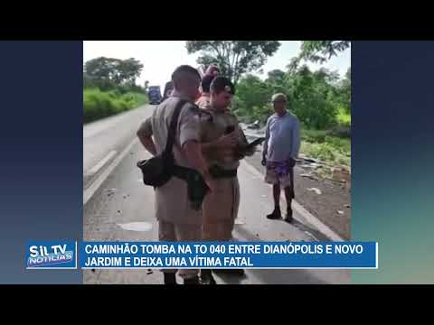Caminhão tomba na TO 040 entre Dianópolis e Novo Jardim e deixa uma vítima fatal