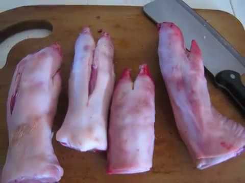 Cooking pig trotters -part one - the preparation of