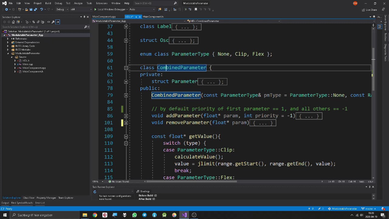 JUCE Tutorial: Combined Parameter