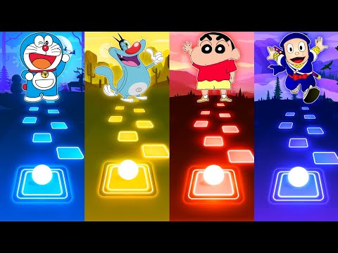 Doraemon vs Oggy vs Shinchan vs Ninja Hattori - Tiles Hop EDM Rush