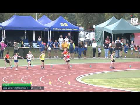 Mixed U11 4x100m Timed Final 2: 2021 Commonwealth Bank State Relays Championships // LAVicTV
