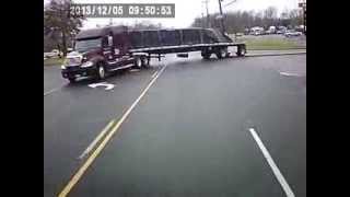 preview picture of video 'Truck driver almost got hit pulling out in front of me.'
