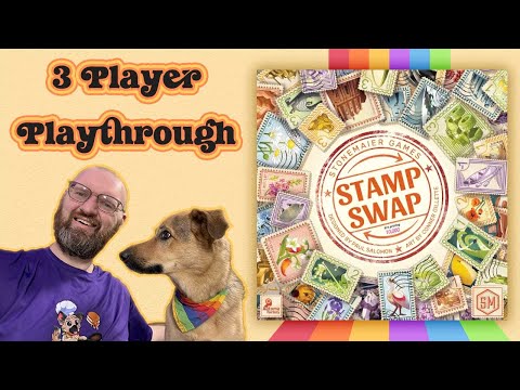 Stamp Swap Board Game 3 Player Playthrough