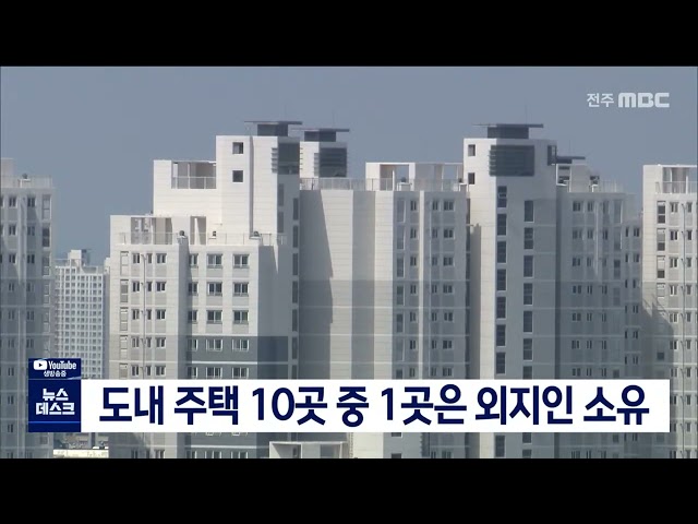 도내 주택 10 중 1곳은 외지인 소유