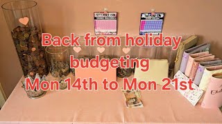 Back from holiday, budgeting Mon 14th to Mon 21st #budgeting #cashstuffing #howtobudget #howtosave 