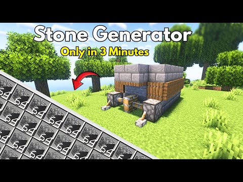 Minecraft: EASY STONE GENERATOR FARM FOR ANY WORLD Tutorial 1.21+