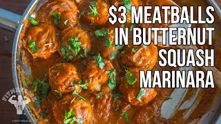$3 Italian Meatballs with Butternut Squash Marinara / Albóndigas con Marinara de Calabaza