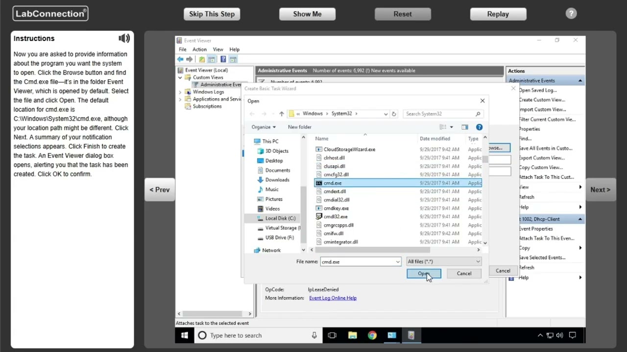Software Lab Simulation 14-2:  Using Event Viewer