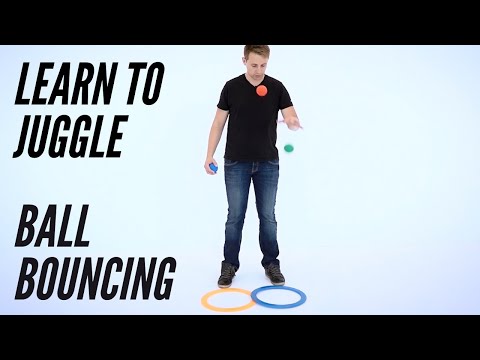 How to Ball Bounce JUGGLE  - 3 balls, Intermediate Level Juggling