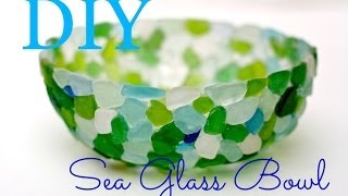 How to make a Seaglass bowl with tacky glue and sandwich wrap!