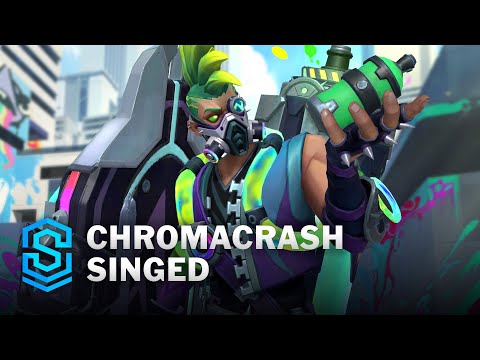Chromacrash Singed Wild Rift Skin Spotlight