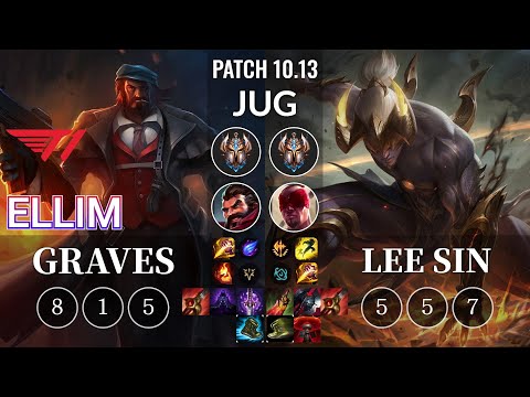 T1 Ellim Graves vs Lee Sin Jungle - KR Patch 10.13