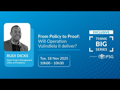 Webinar cover: From Policy to Proof: Will Operation Vulindlela II deliver?