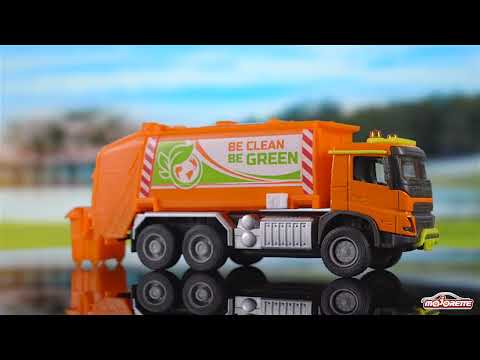 Masina de gunoi Majorette Volvo Garbge Collector cu tomberon