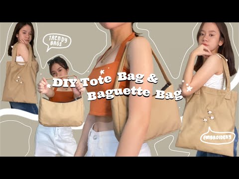 DIY BAGUETTE BAG AND TOTE BAG | TRENDY BAGS | TUTORIAL | Villamor Twins