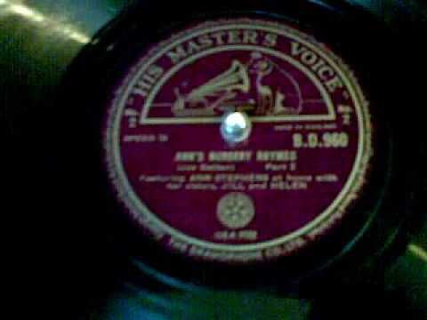Anns Nursery Rhymes - Ann Stephens - 78 rpm - 1940's - HMV 109