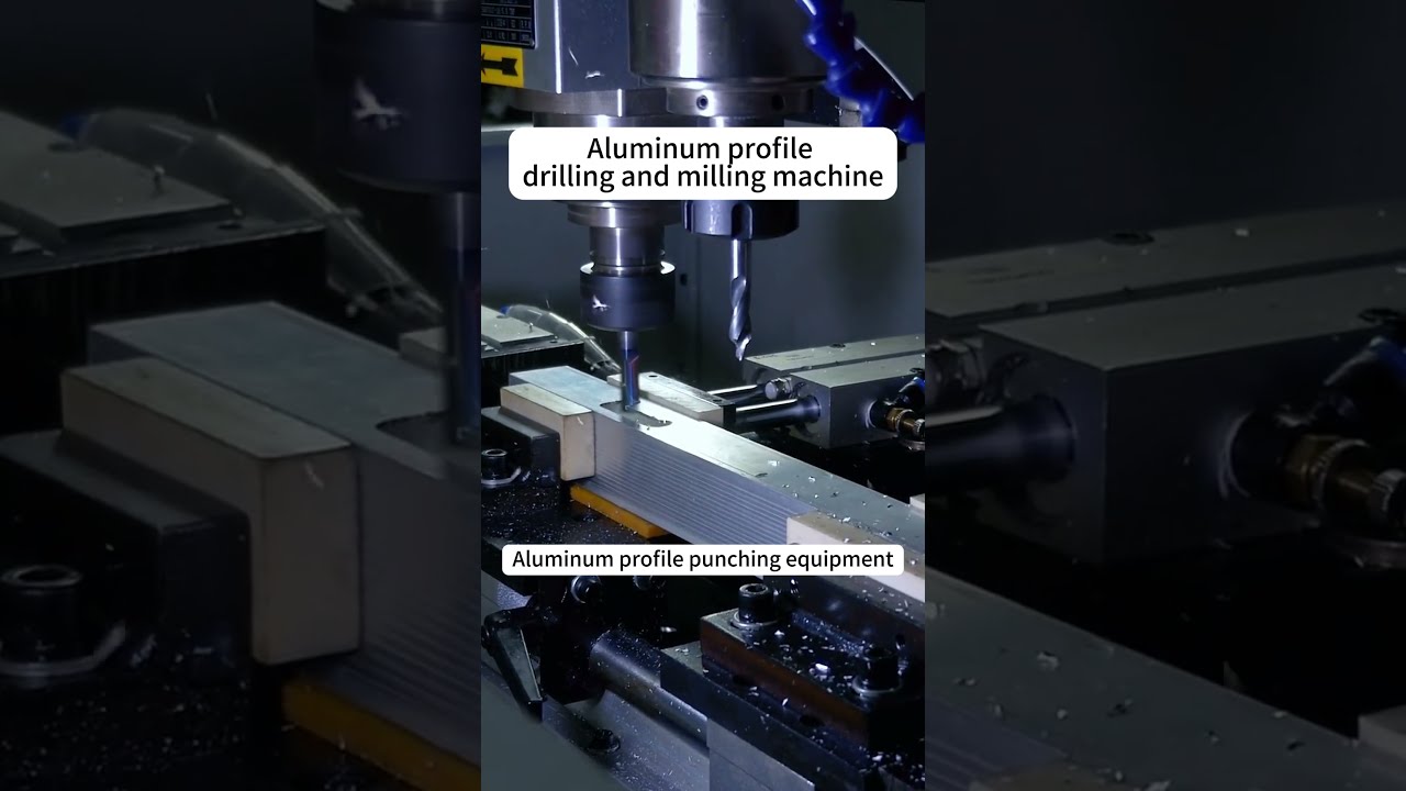 Equipment for grooving and drilling of industrial aluminum profiles.#aluminumcuttingmachine