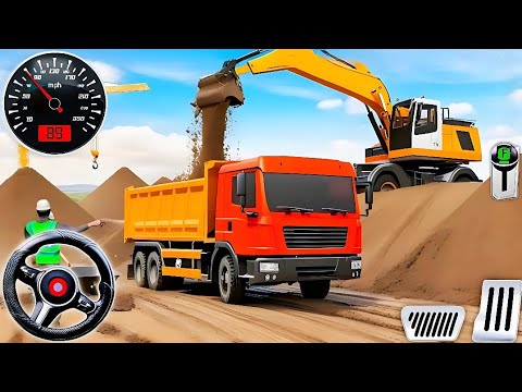 Transporting Heavy Excavator Road Construction - City Road Construction Game - Android Gameplay