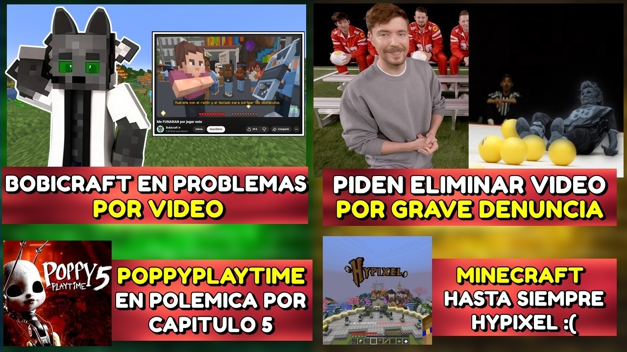 MrBEAST RECIBIÓ GRAVE DENUNCIA POR VIDEO | TRISTE NOTICIA SOBRE HYPIXEL😔| BOBICRAFT FUNADO | POPPY 5
