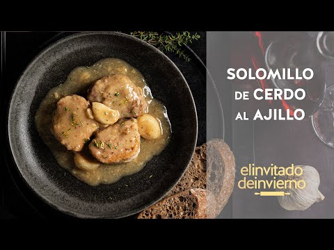 {Solomillo de cerdo} al ajillo, estofado en salsita, receta sencilla y económica