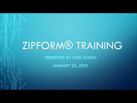 Zipform Plus Training January 25 2021