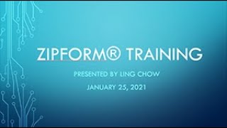 zipForm Plus Training - January 25, 2021