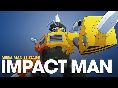 Mega Man 11 -  Impact Man Stage and Boss Fight (Normal)