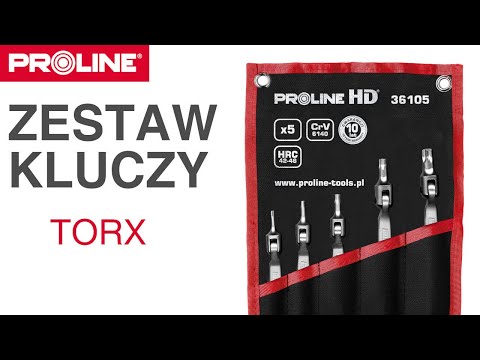 Klucze „Torx“ šarnyriniai raktai, vnt. 5 (t15xt20-t55xt60), cv, „Proline“ „hd“ video