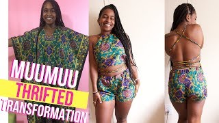 HOW I MADE A 2 PIECE OUTFIT FROM A MUUMUU! $6 Thrifted Transformation