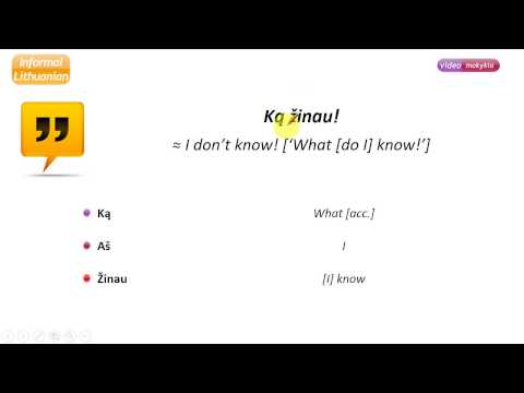 Informal Lithuanian [13] I don't know!