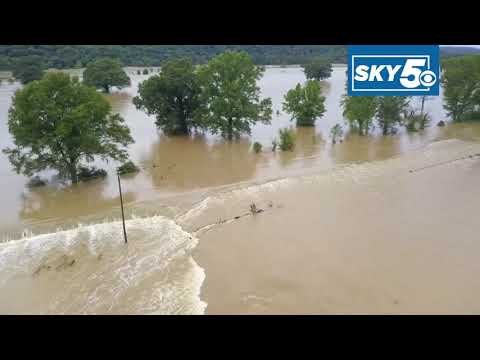 SKY5: Drone footage shows flooding damage across Scott County