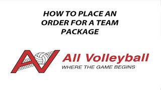 How to Place an Order for a Team Package