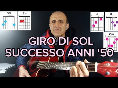 Suonare alla chitarra acustica un successo mondiale anni'50 nel giro di Sol