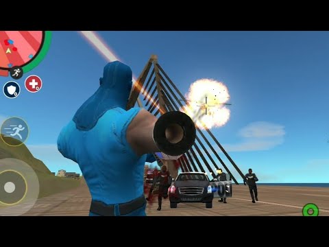 Rope hero vice town|| rope hero attack robot, police, halicopter,car blast, bridge and take glider 🔥