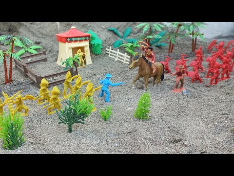 The big tribal fight|Red vs Yellow (plastic army men stopmotion)