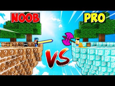 ISLA de LUCKY BLOCKS NOOB vs ISLA de LUCKY BLOCKS PRO 😱 MINECRAFT MODS