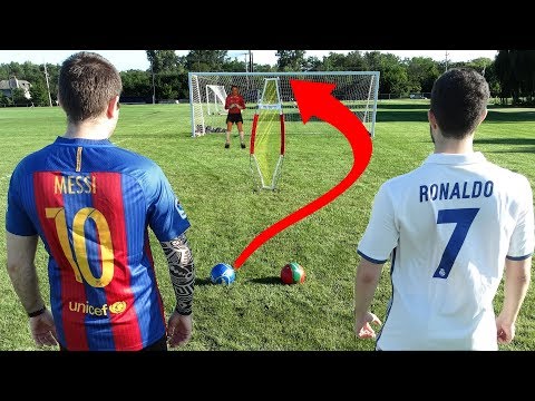 Cristiano Ronaldo vs. Messi - Free Kick Challenge | In Real Life!