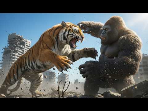 Giant Tiger Attacks the City – King Kong Rises From Water to End the War