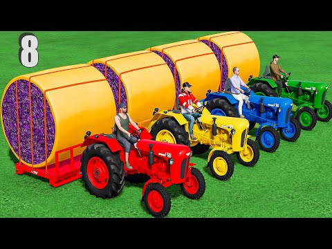 TRANSPORTING & HARVESTING LAVENDER w/ MINI URSUS TRACTORS & COLORED LOLADER! #8 Simulator 22