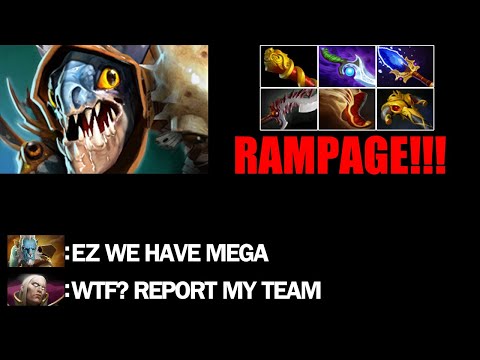 Scepter Slark Rampage!!! - Crazy Mega Creeps Comeback 7.24b Dota 2