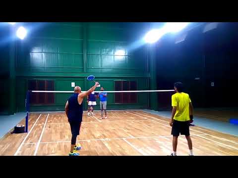 Badminton at Catholic Club Tony and Glen vs Arun and Dave